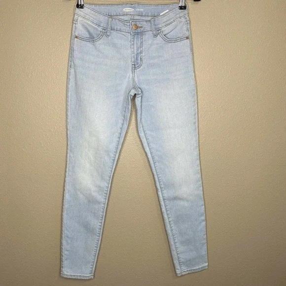 Old Navy Super Skinny Blue Denim Mid-Rise Stretch Jeans Pants Sz 2 - Picture 3 of 10